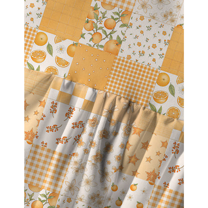 Lemon Sunshine Patchwork Print Spaghetti Strap Mini Dress