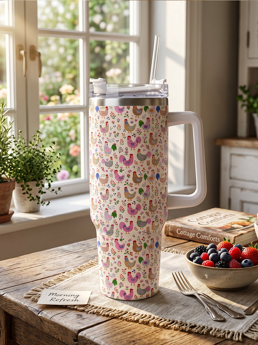 Colorful Farm Chickens 40oz Tumbler