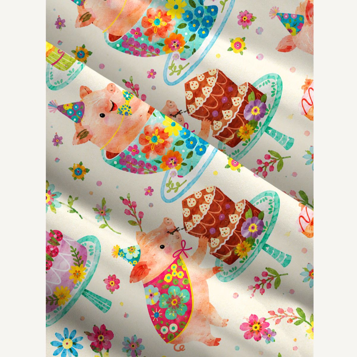 Piggies Happy Everyday Print Wide Straps Maxi Dress With Pockets