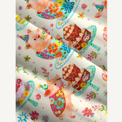 Piggies Happy Everyday Print Wide Straps Maxi Dress With Pockets