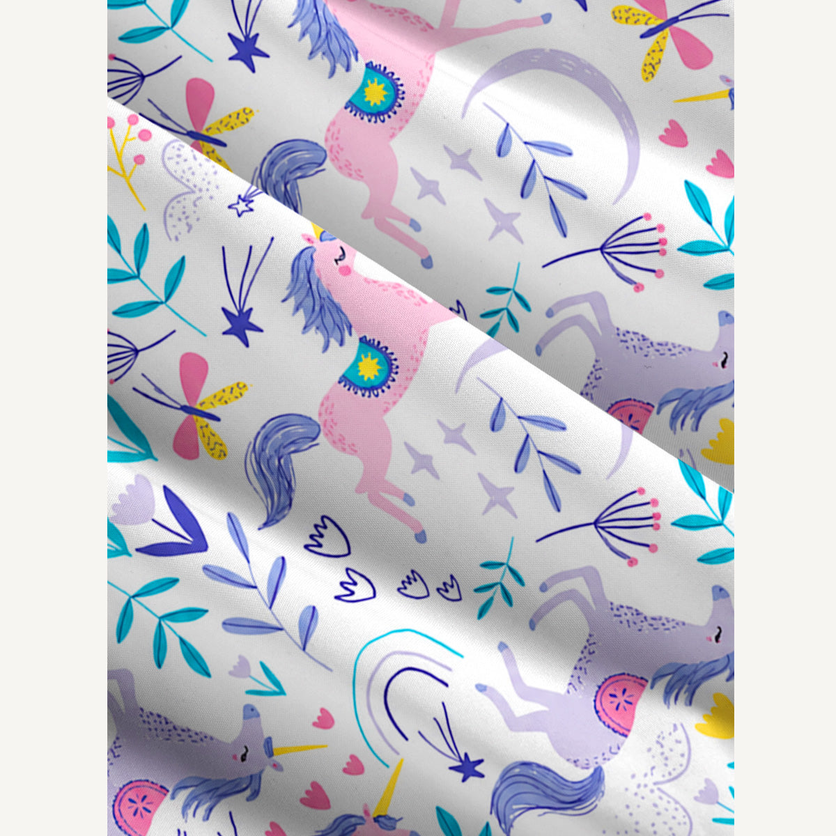 Unicorn Wonderland Print Wide Straps Maxi Dress With Pockets