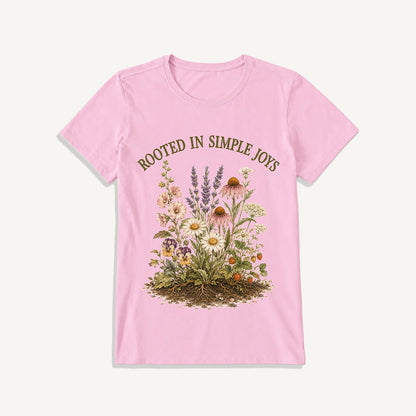 Rooted Wildflower Garden Print Crew Neck Cotton Tee