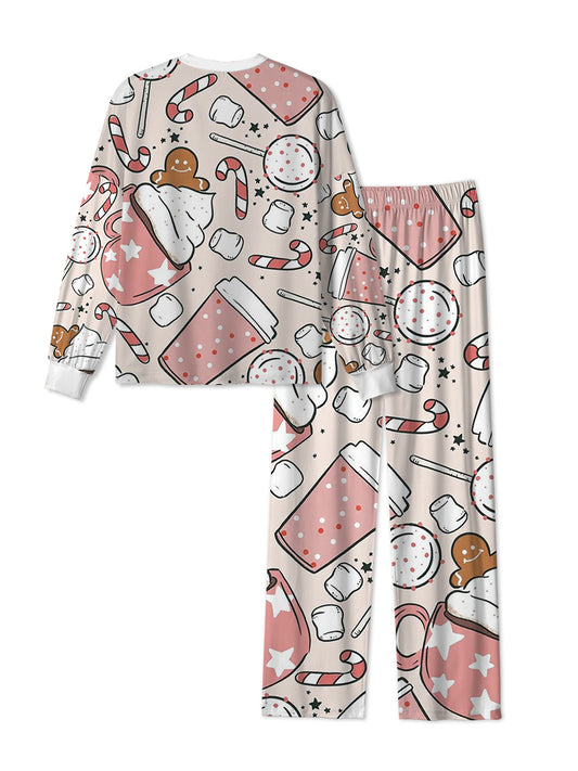 Vintage Pink Christmas Coffee Pajamas