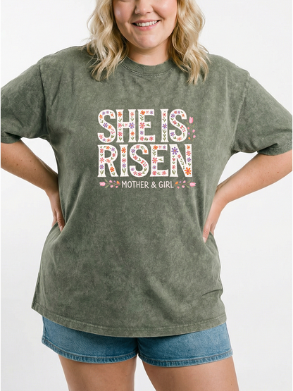 Vintage She Is Risen Washed T-Shirt