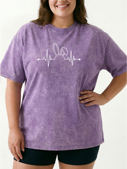 Vintage Rabbit Heartbeat Washed T-Shirt
