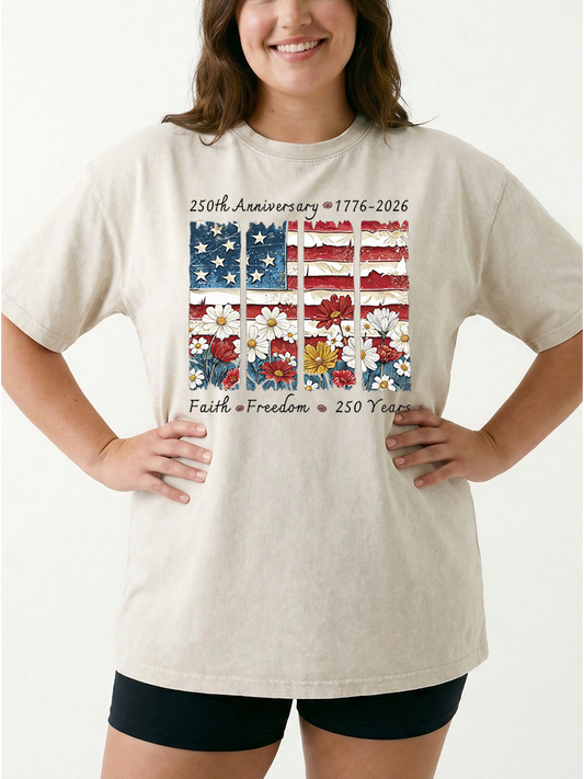 Vintage Faith Freedom 250 Years Washed T-Shirt