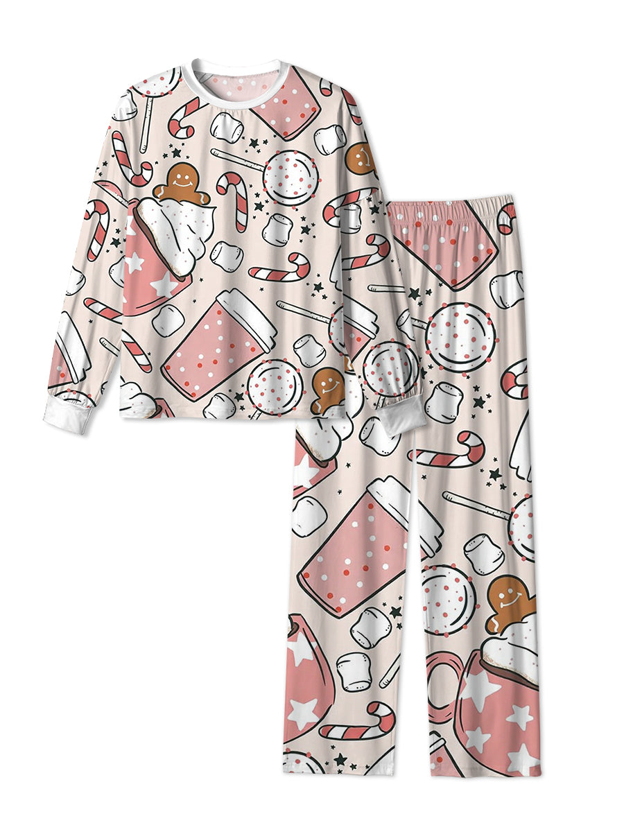 Vintage Pink Christmas Coffee Pajamas