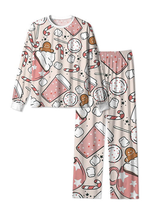 Vintage Pink Christmas Coffee Pajamas