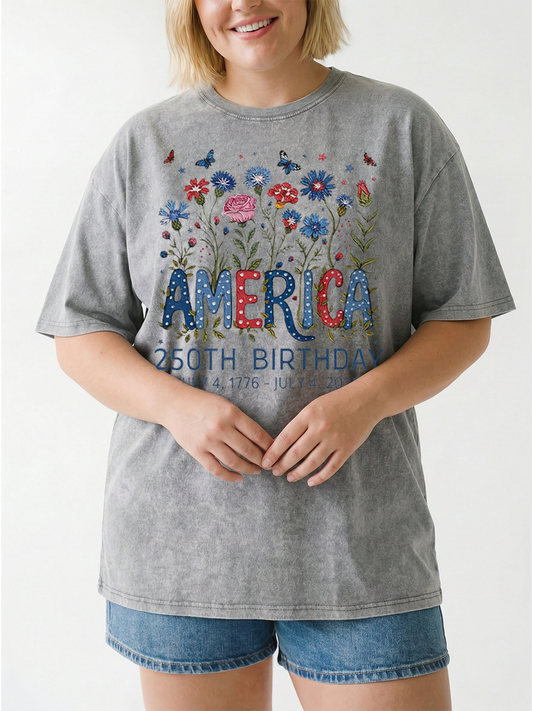 Vintage Floral America 250 Years Washed T-Shirt
