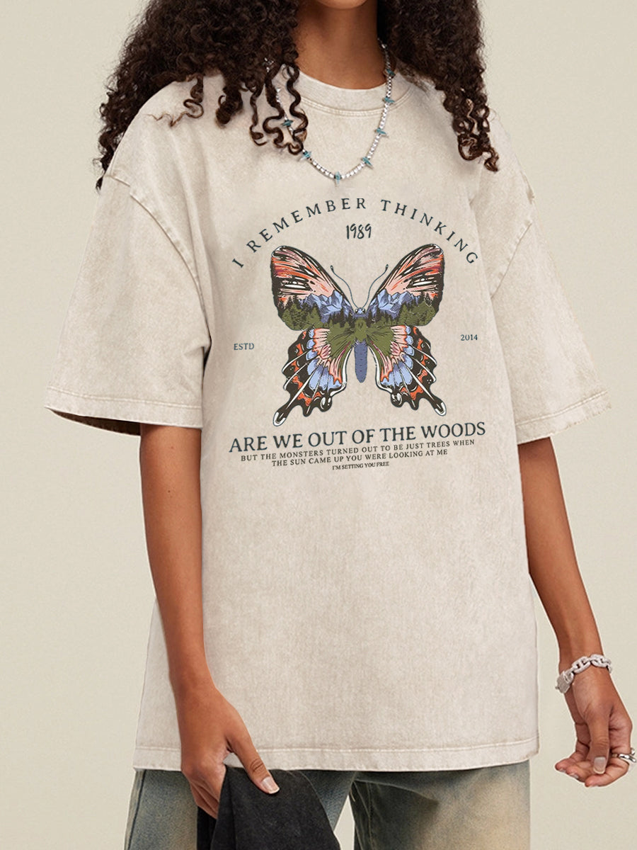 Vintage Butterfly Forest Washed T-Shirt