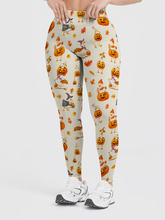 Vintage Cute Fall Watercolor Kids Leggings