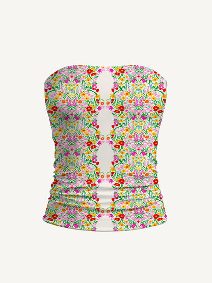Elegant Garden Print Boho Bandeau Headband