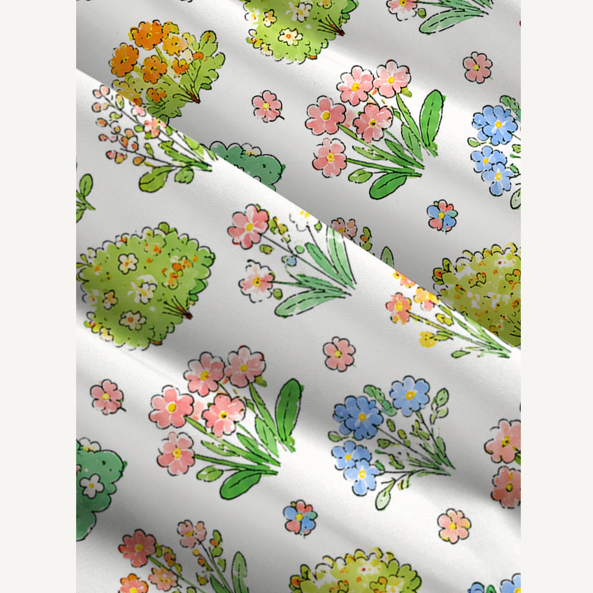 Colorful Garden Print Wide Straps Maxi Dress With Pockets
