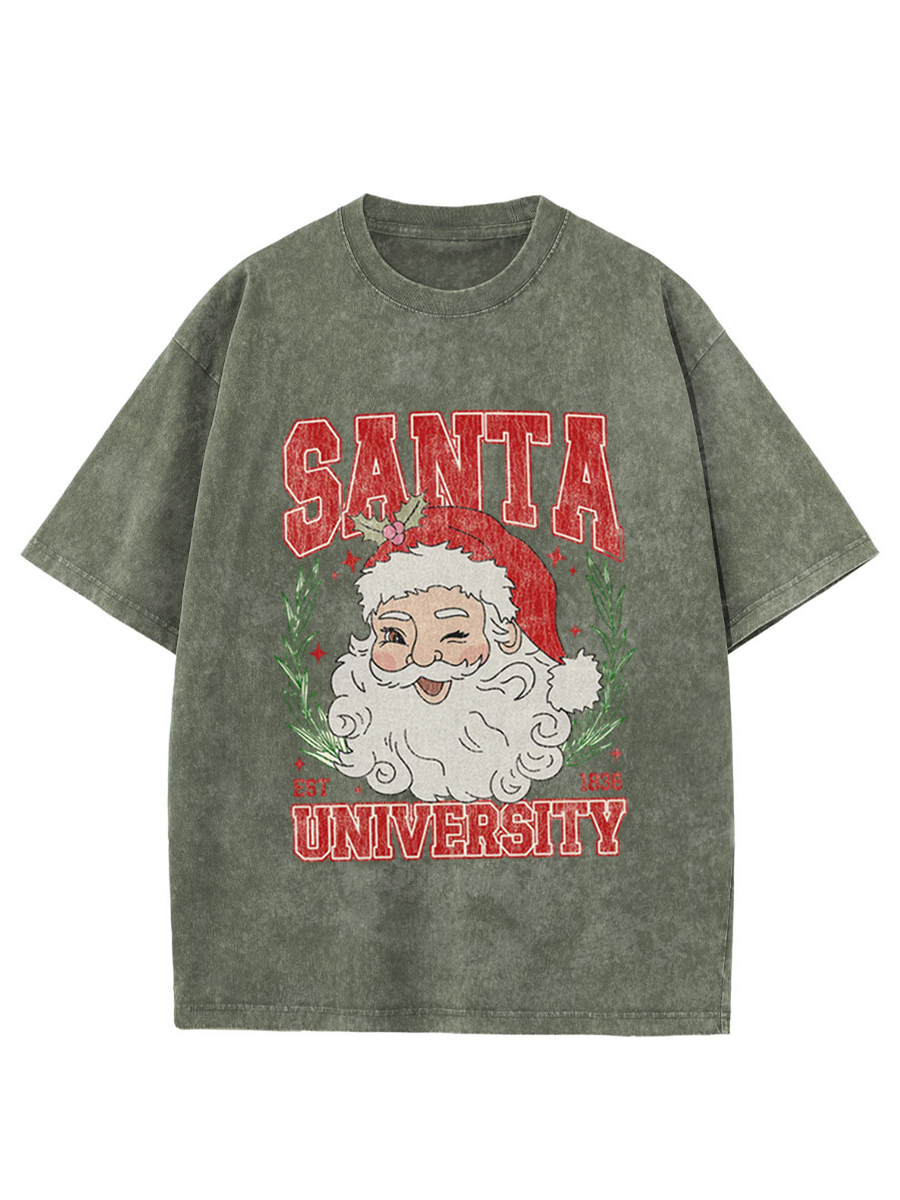 Vintage Santa University Oversize Washed T-Shirt