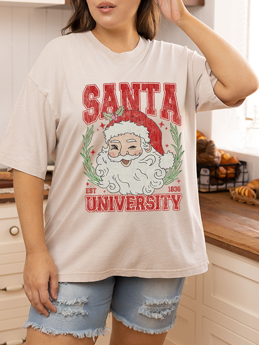 Vintage Santa University Oversize Washed T-Shirt