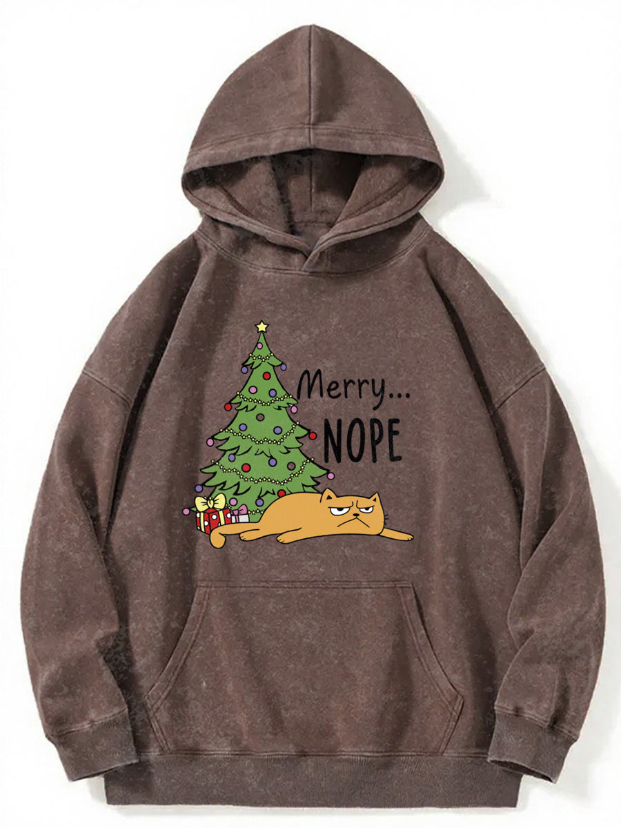Vintage Merry Nope Washed Hoodie