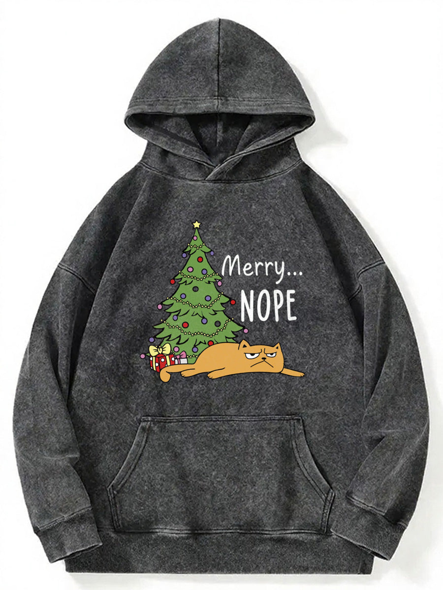 Vintage Merry Nope Washed Hoodie