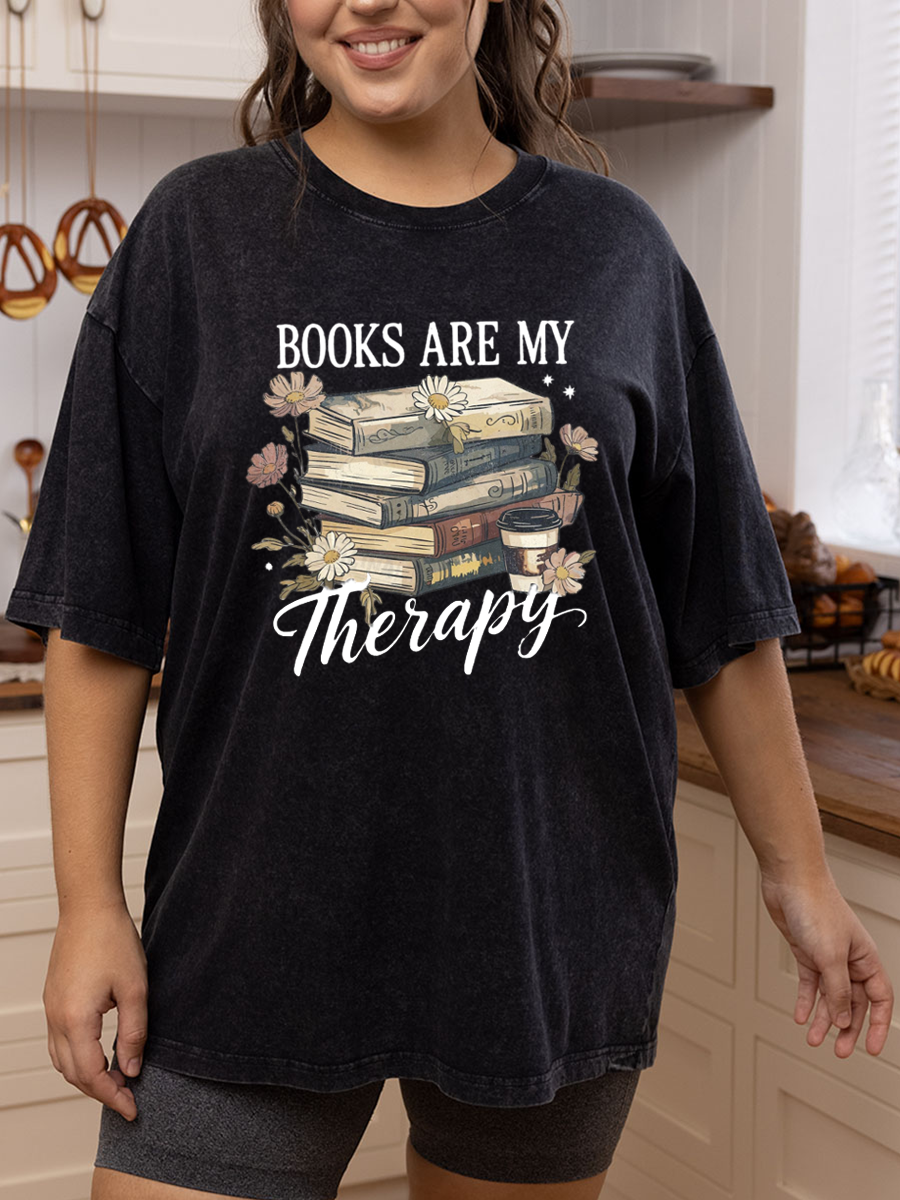 Vintage Book Lover Oversize Washed T-Shirt