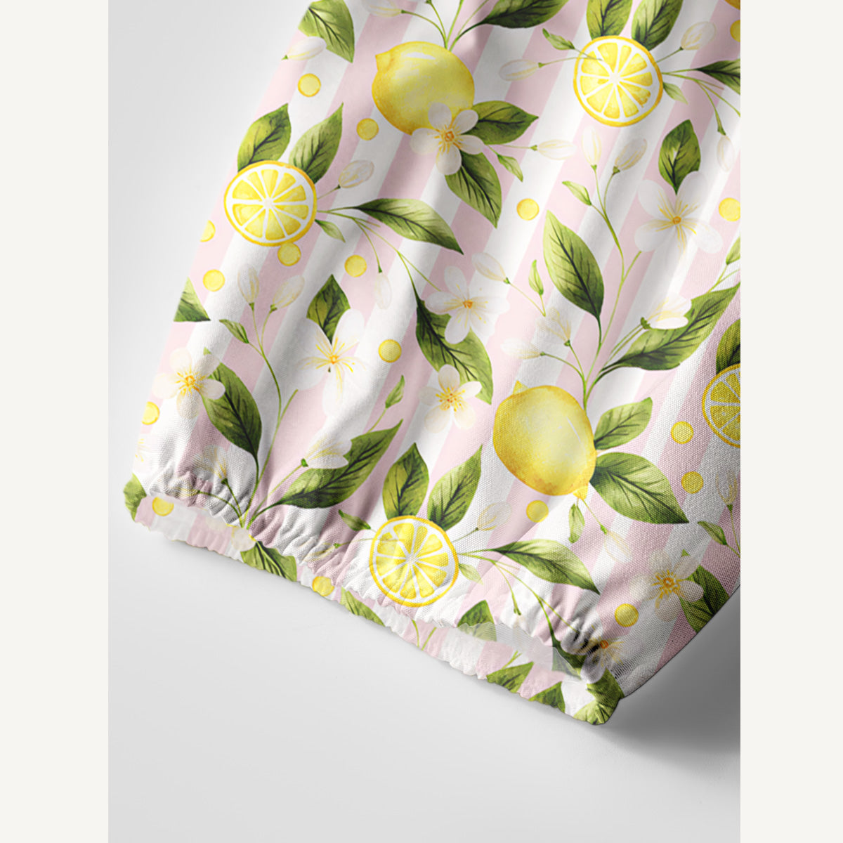 Lemon Grove Sunshine Print Boho Tie‑Neck Smock Mini Dress