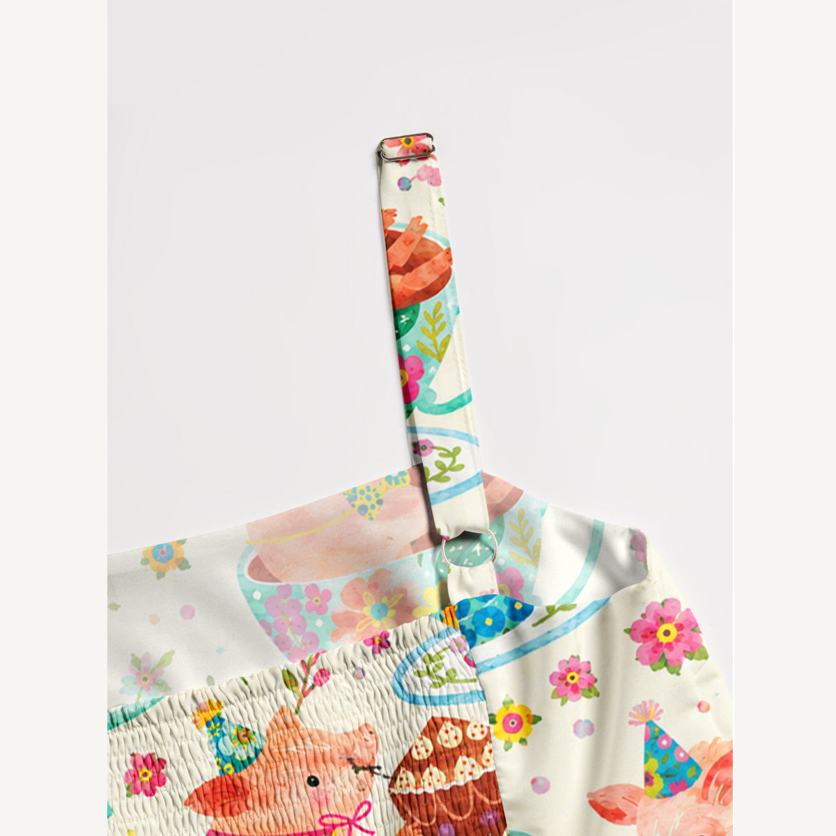 Piggies Happy Everyday Print Wide Straps Maxi Dress With Pockets