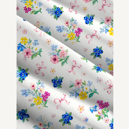 Blueberry Blossom Garden Print Wide Straps Maxi Dress With Pockets