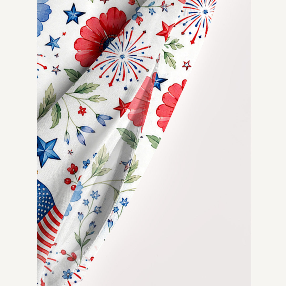 Patriotic Poppy Garden Print Wide Straps Maxi Dress With Pockets