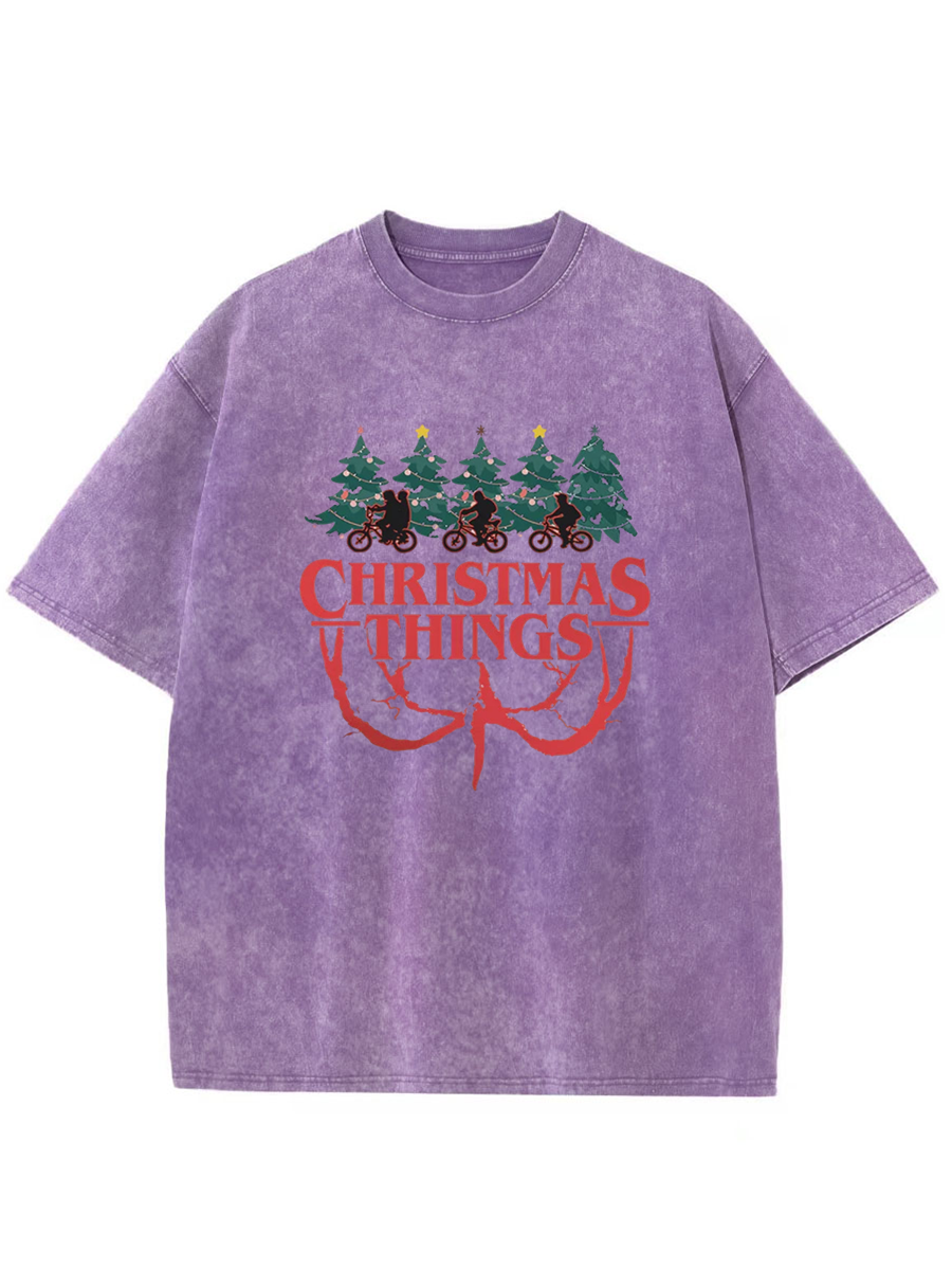 Vintage Christmas Things Oversize Washed T-Shirt