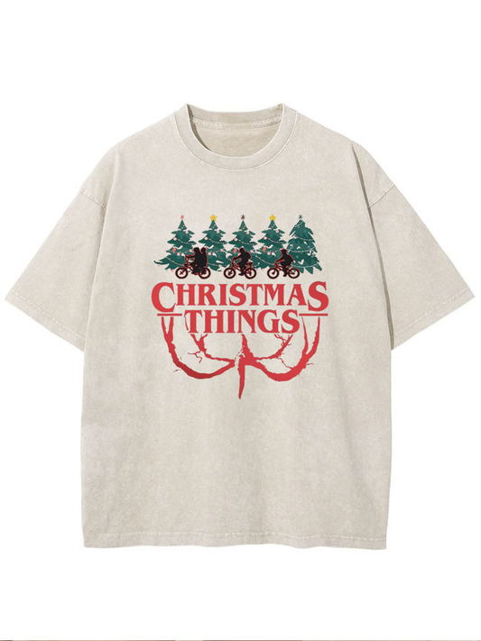 Vintage Christmas Things Oversize Washed T-Shirt
