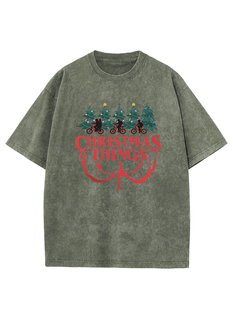 Vintage Christmas Things Oversize Washed T-Shirt