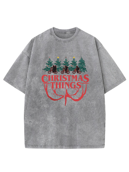 Vintage Christmas Things Oversize Washed T-Shirt