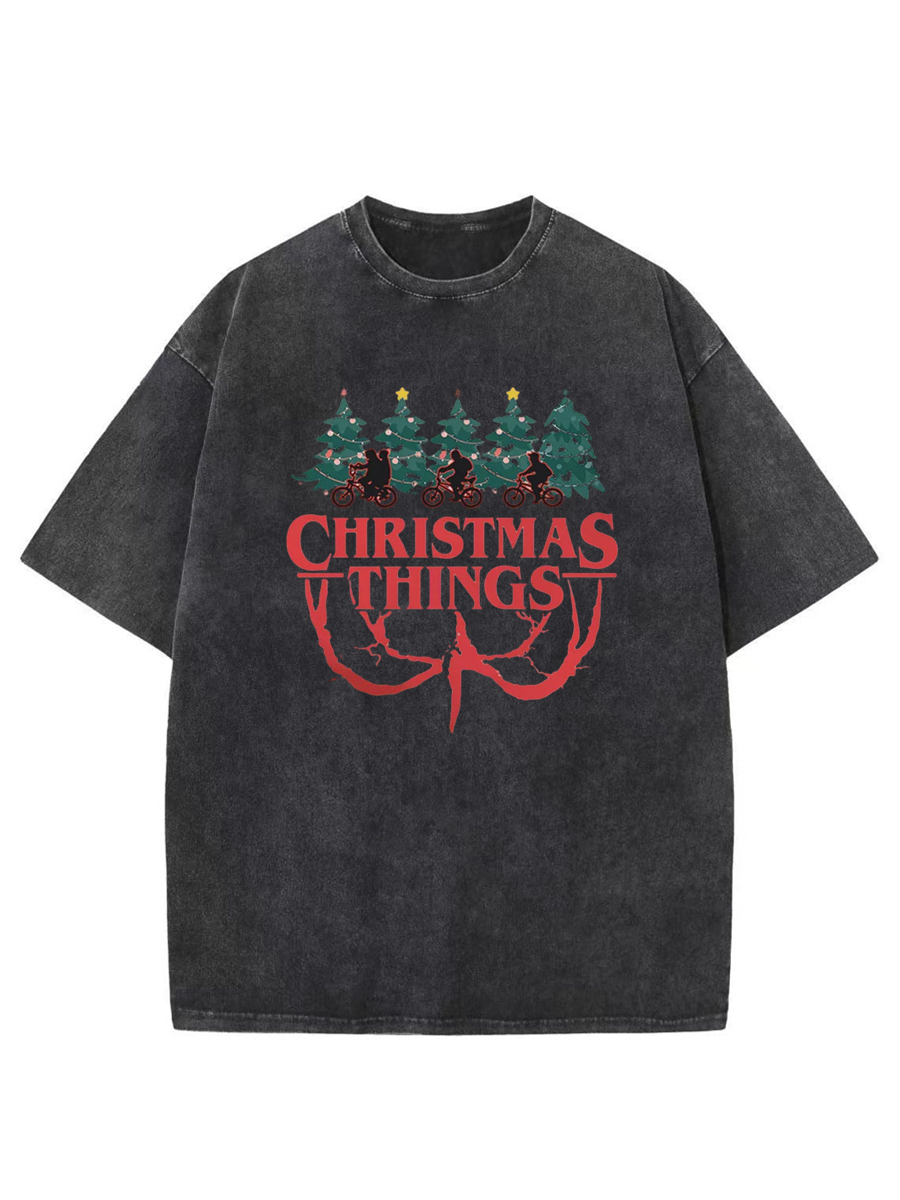 Vintage Christmas Things Oversize Washed T-Shirt