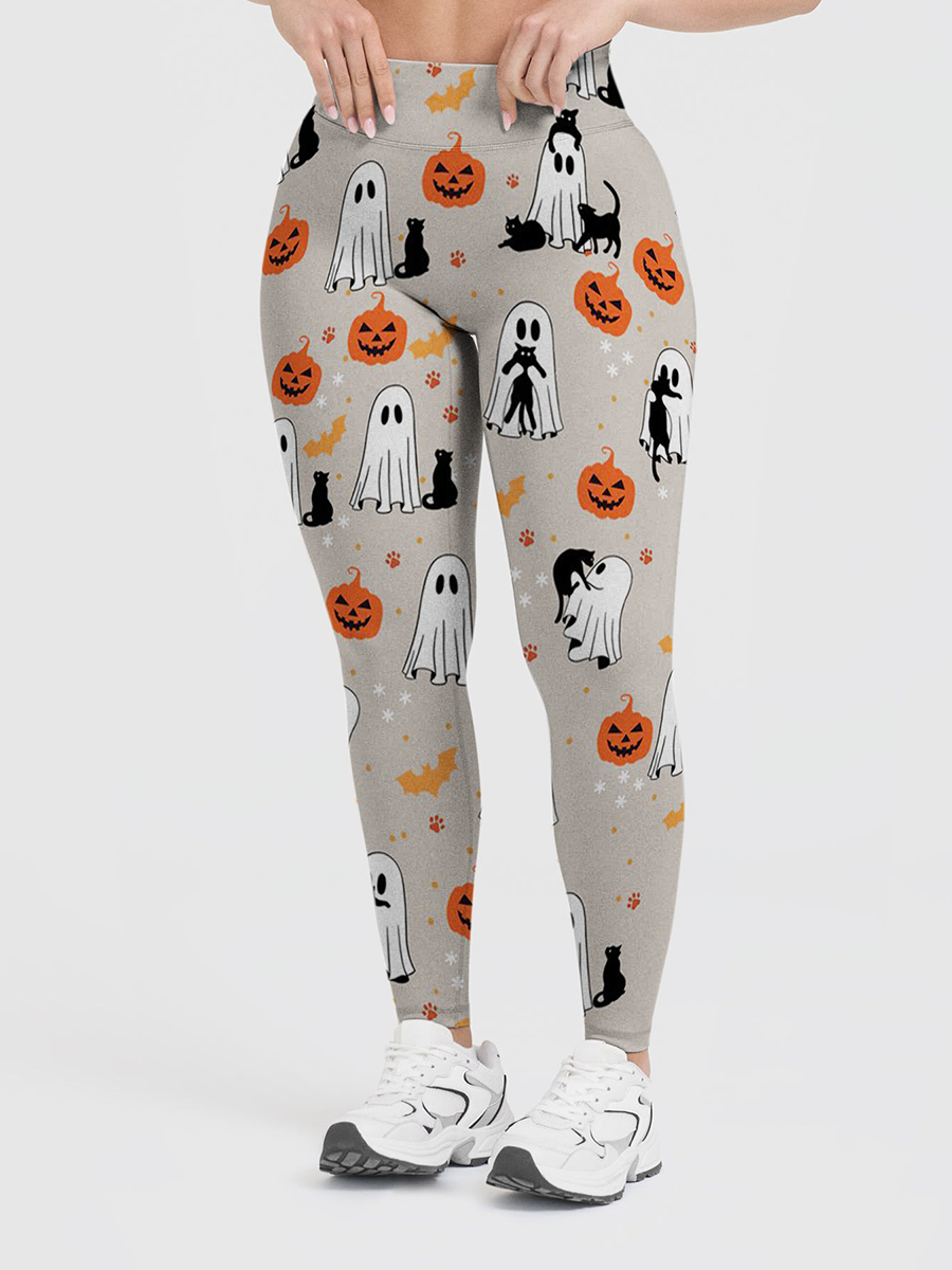 Vintage Neutral Cottage Halloween Minimal Leggings