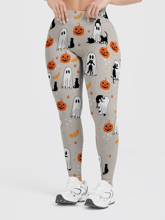 Vintage Neutral Cottage Halloween Minimal Leggings
