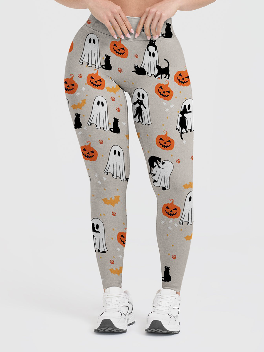 Vintage Neutral Cottage Halloween Minimal Leggings