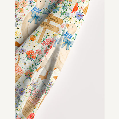 Wildflower Goose Market Print Wide Straps Maxi Dress With Pockets