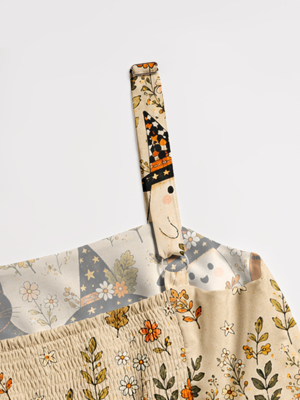 Harvest Ghost Garden Print Wide Straps Maxi Dress With Pockets