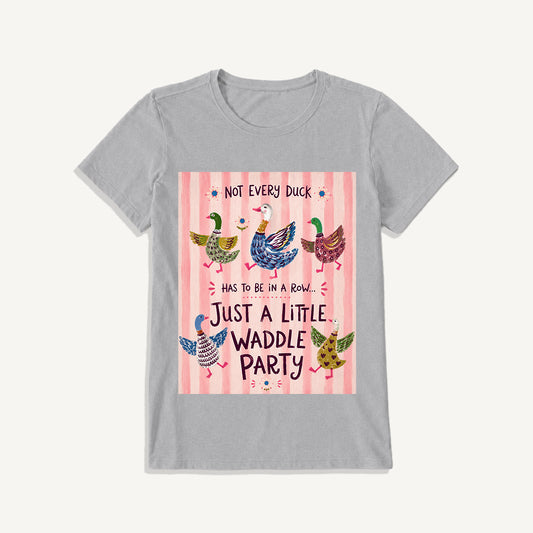 Waddle Party Print Crew Neck Cotton Tee