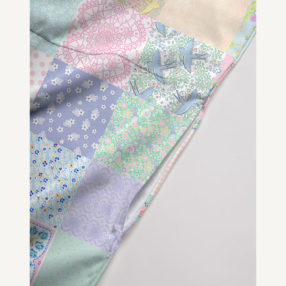 Vintage Quilt Patchwork Print Boho Jumpsuit with Pockets for Women