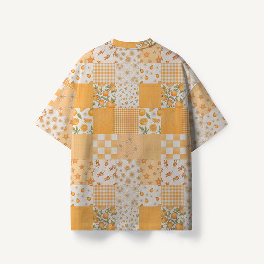 Lemon Sunshine Patchwork print Premium Eco Tee