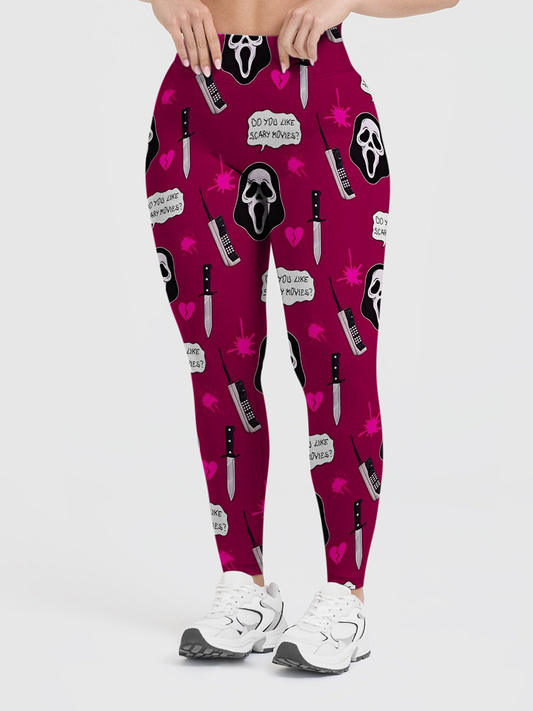 Vintage Coquette Scream Ghostface Leggings