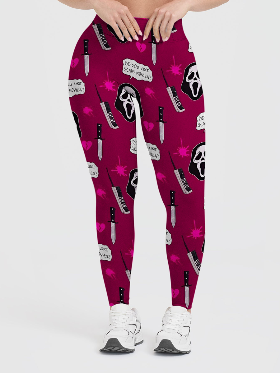 Vintage Coquette Scream Ghostface Leggings