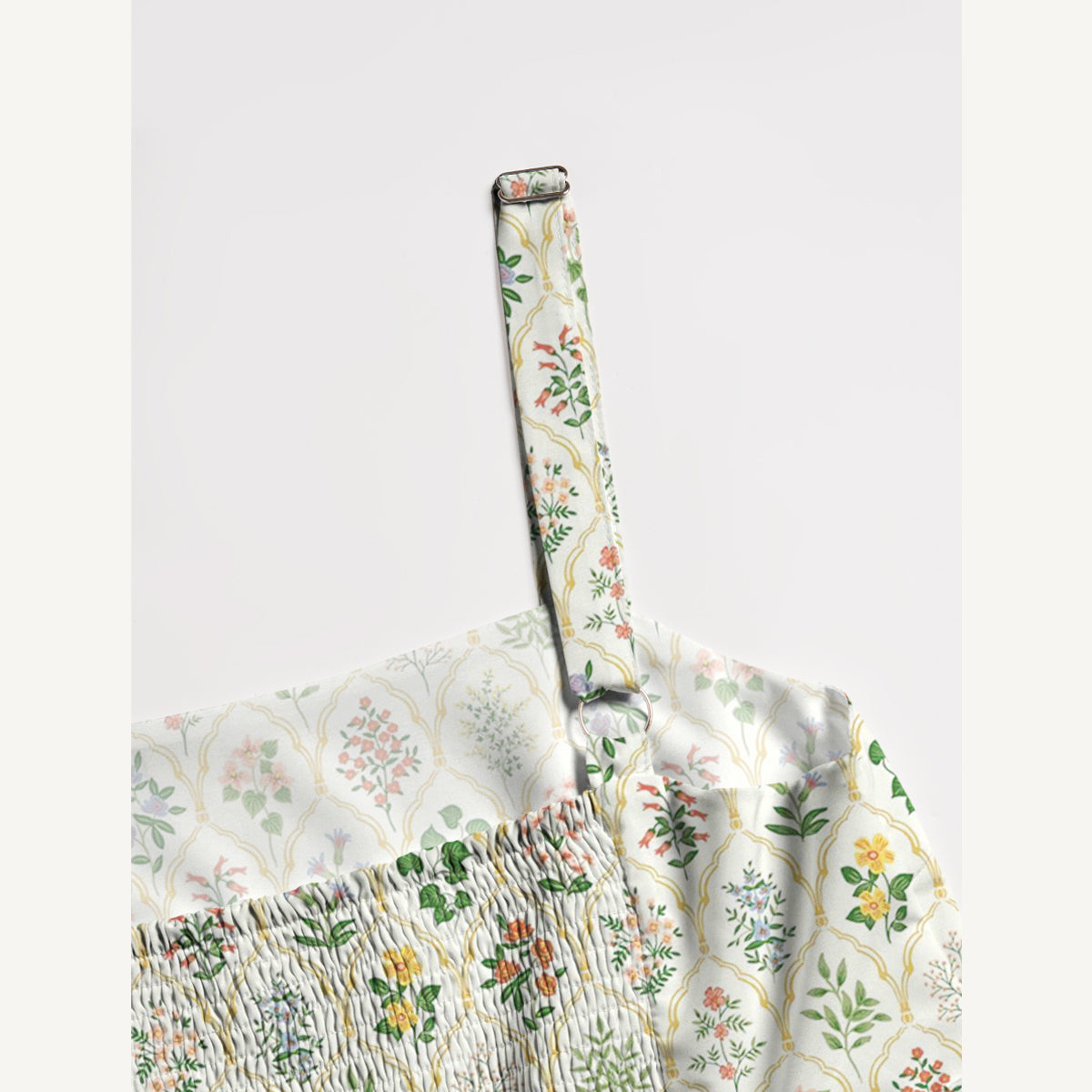 Warm Grid Floral Whisper Wide Straps Maxi Dress With Pockets
