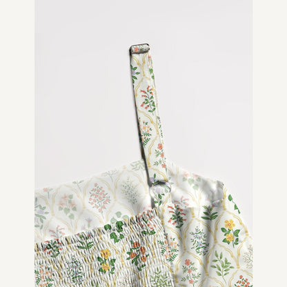 Warm Grid Floral Whisper Wide Straps Maxi Dress With Pockets