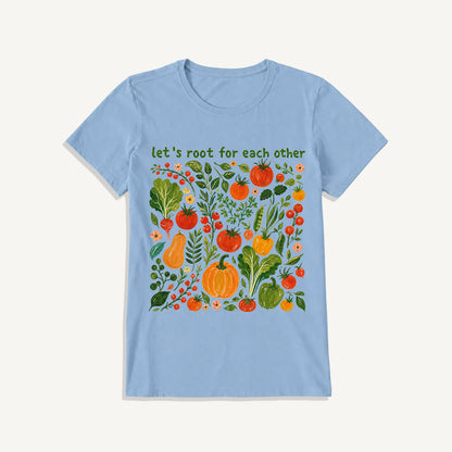 Root for Each Other Garden Print Crew Neck Cotton Tee