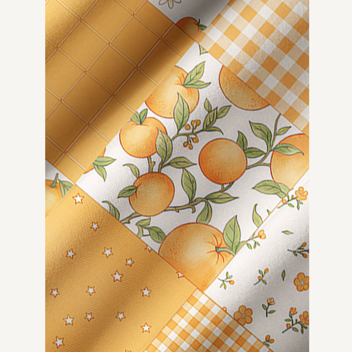 Lemon Sunshine Patchwork Print Boho Tie‑Neck Smock Mini Dress