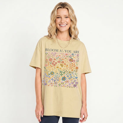 Bloom AS You Are Print Crew Neck Cotton Tee