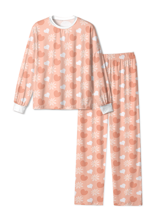 Vintage Hearts Peach Pajamas