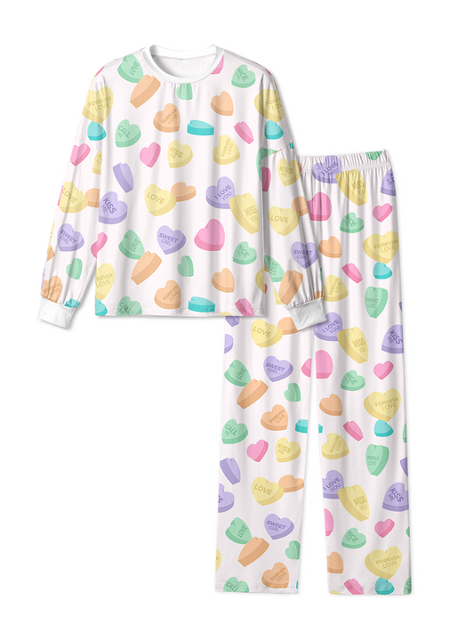 Vintage Candy Colored Hearts Pajamas