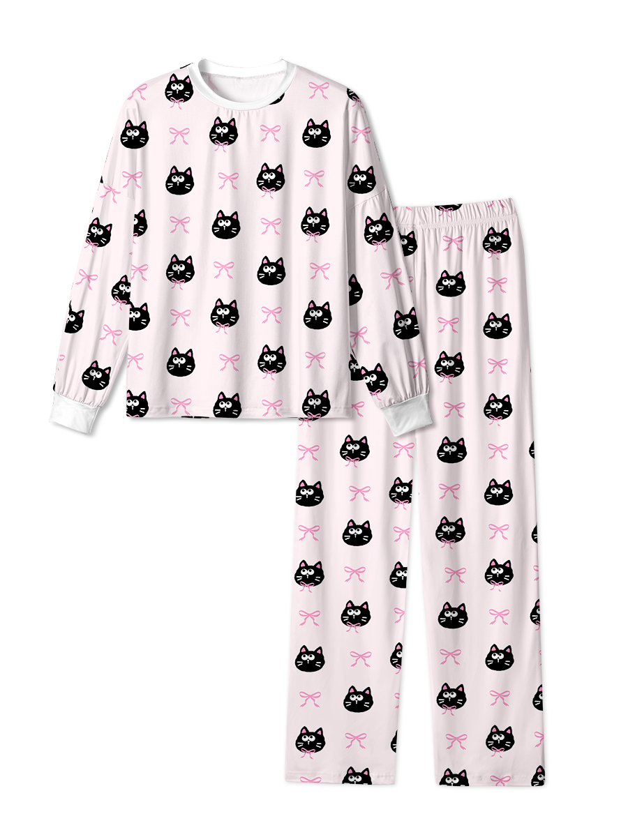 Vintage Cute Cat Faces Pajamas
