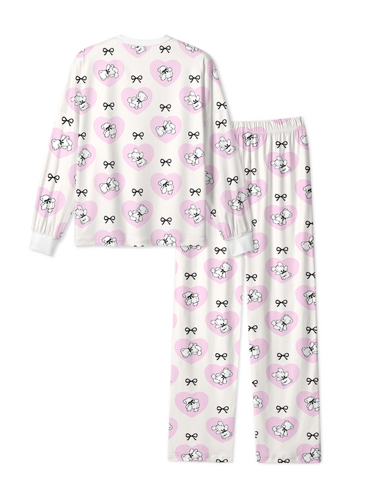 Vintage Pink Heart Bear Pajamas